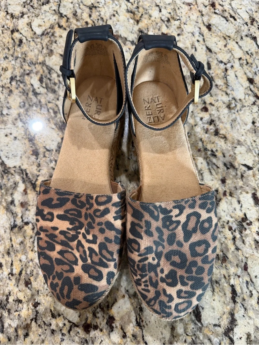 Leopard Print Espadrille Platform Sandals